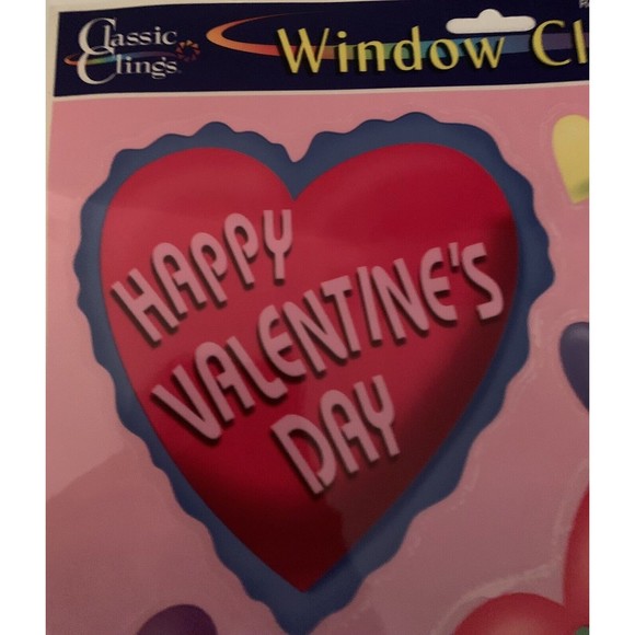 Valentine's Day Window Clings Hearts Love Teddy Bears Candy Cupid Honey 2003 - Picture 7 of 12